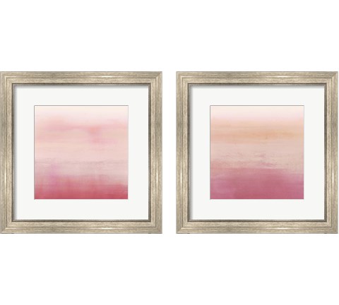 Apricot Ombre 2 Piece Framed Art Print Set by Victoria Borges
