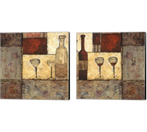 Wine for Two  2 Piece Canvas Print Set by Elizabeth Franklin