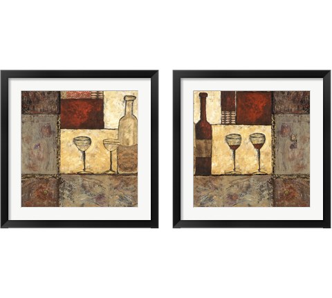 Wine for Two  2 Piece Framed Art Print Set by Elizabeth Franklin