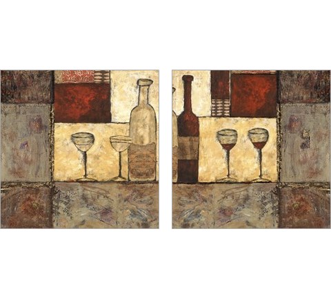 Wine for Two  2 Piece Art Print Set by Elizabeth Franklin