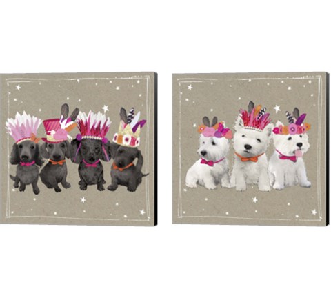 Fancypants Wacky Dogs 2 Piece Canvas Print Set by Hammond Gower