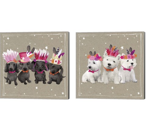 Fancypants Wacky Dogs 2 Piece Canvas Print Set by Hammond Gower