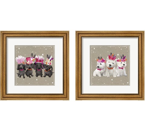 Fancypants Wacky Dogs 2 Piece Framed Art Print Set by Hammond Gower