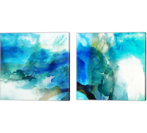 Ephemeral Blue 2 Piece Canvas Print Set by Sisa Jasper