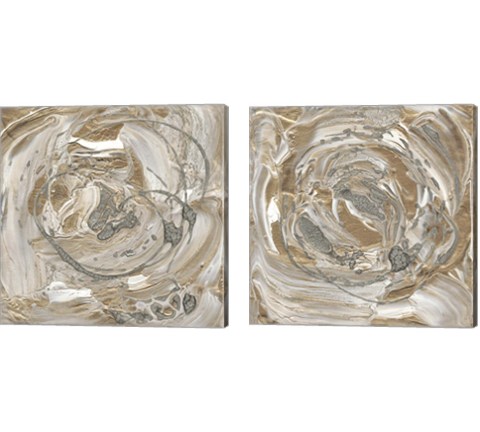Silver & Gold 2 Piece Canvas Print Set by Alicia Ludwig