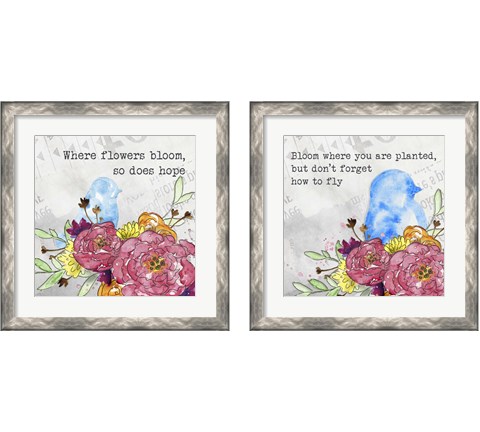 Bloom & Fly 2 Piece Framed Art Print Set by Catherine McGuire