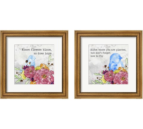 Bloom & Fly 2 Piece Framed Art Print Set by Catherine McGuire