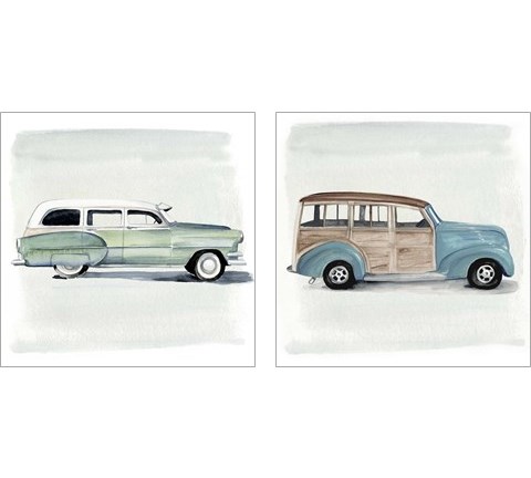 Classic Autos 2 Piece Art Print Set by Jennifer Parker