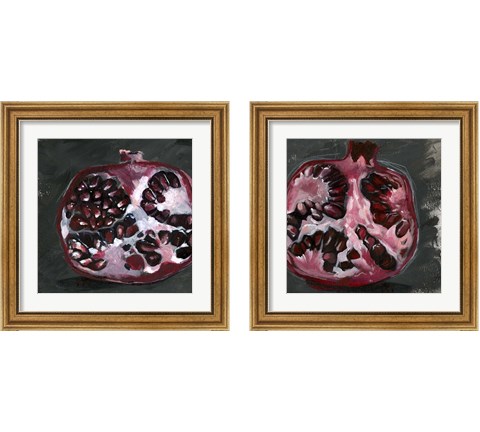 Pomegranate Study on Black 2 Piece Framed Art Print Set by Jennifer Parker