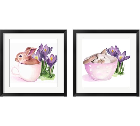 Bunny Crossing 2 Piece Framed Art Print Set by Jennifer Parker