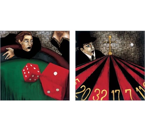 Table Games 2 Piece Art Print Set by KC Haxton