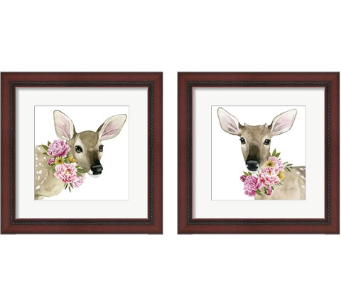 Deer Spring 2 Piece Framed Art Print Set by Grace Popp