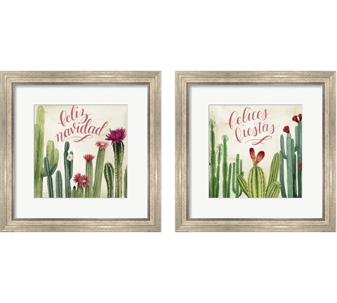 Christmas Cactus 2 Piece Framed Art Print Set by Grace Popp
