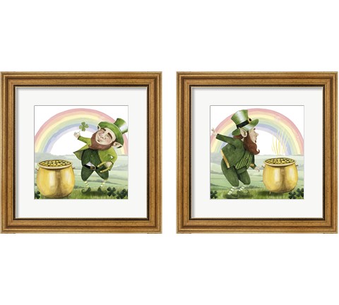 Leprechaun's Rainbow 2 Piece Framed Art Print Set by Grace Popp