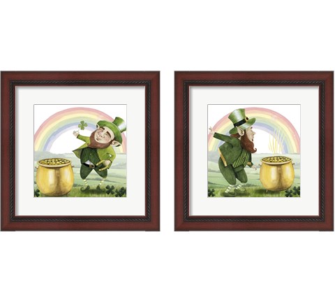 Leprechaun's Rainbow 2 Piece Framed Art Print Set by Grace Popp