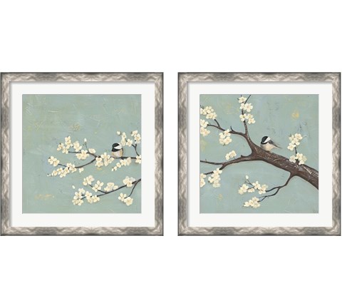 Chickadee & Dogwood 2 Piece Framed Art Print Set by Jade Reynolds