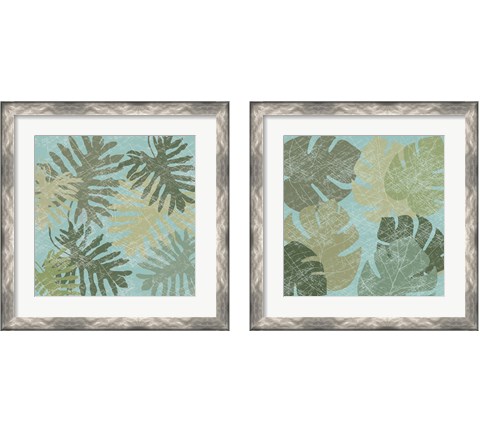 Faded Tropical Leaves 2 Piece Framed Art Print Set by Jade Reynolds
