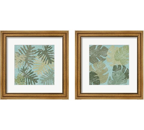 Faded Tropical Leaves 2 Piece Framed Art Print Set by Jade Reynolds