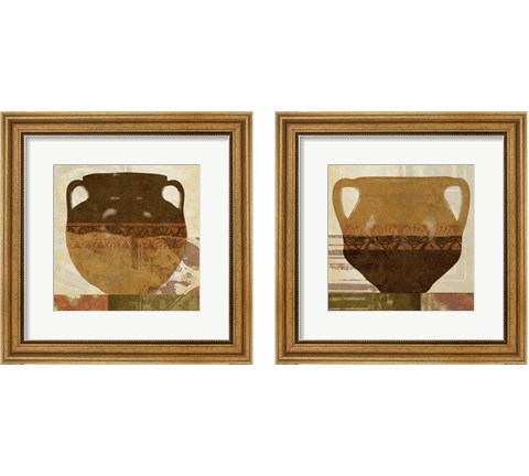 Ethnic Pot 2 Piece Framed Art Print Set by Alonzo Saunders