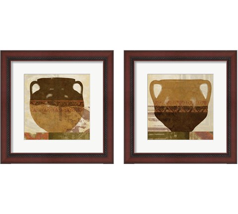 Ethnic Pot 2 Piece Framed Art Print Set by Alonzo Saunders