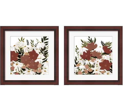 Terracotta Wildflowers 2 Piece Framed Art Print Set by Emma Scarvey