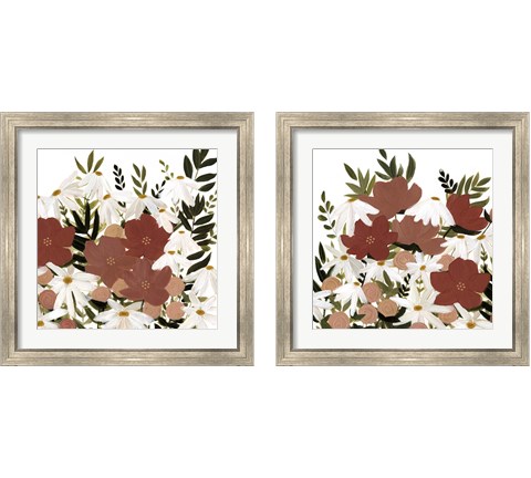 Terracotta Wildflowers 2 Piece Framed Art Print Set by Emma Scarvey