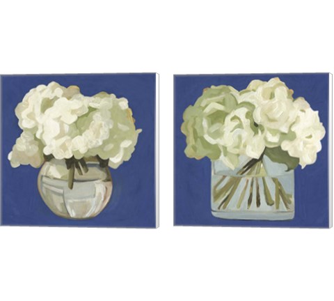 White Hydrangeas 2 Piece Canvas Print Set by Emma Scarvey