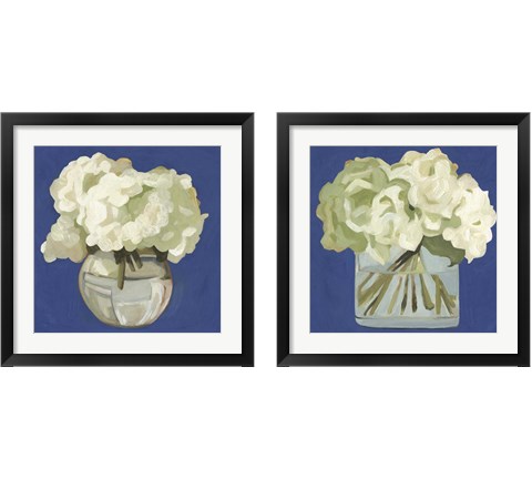 White Hydrangeas 2 Piece Framed Art Print Set by Emma Scarvey
