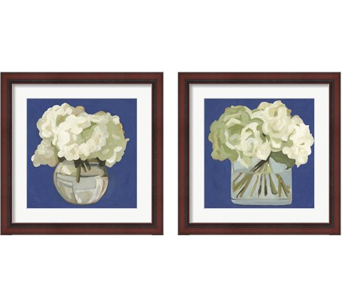 White Hydrangeas 2 Piece Framed Art Print Set by Emma Scarvey
