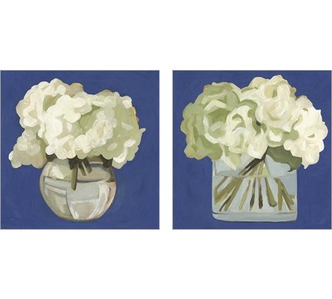 White Hydrangeas 2 Piece Art Print Set by Emma Scarvey