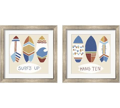 Surf's Up 2 Piece Framed Art Print Set by June Erica Vess