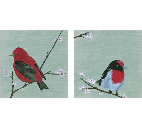 Bird & Blossoms 2 Piece Art Print Set by Melissa Wang