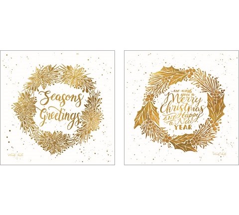 Merry Christmas and Happy New Year 2 Piece Art Print Set by Cindy Jacobs