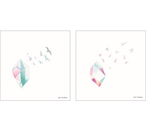 Crystal Birds 2 Piece Art Print Set by Seven Trees Design