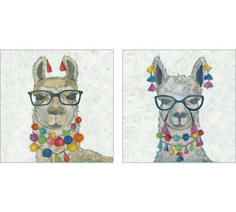 Llama Love with Glasses 2 Piece Art Print Set by Chariklia Zarris