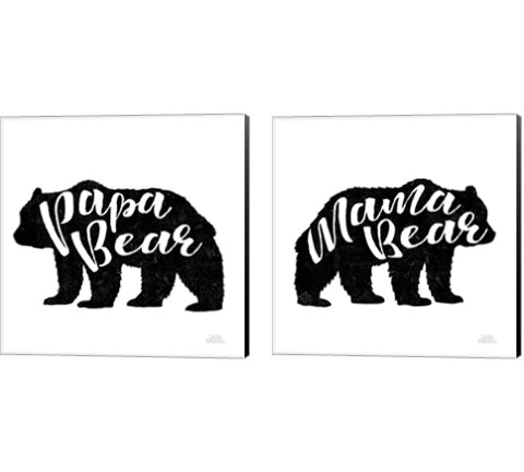 Mama & Papa Bear 2 Piece Canvas Print Set by Laura Marshall