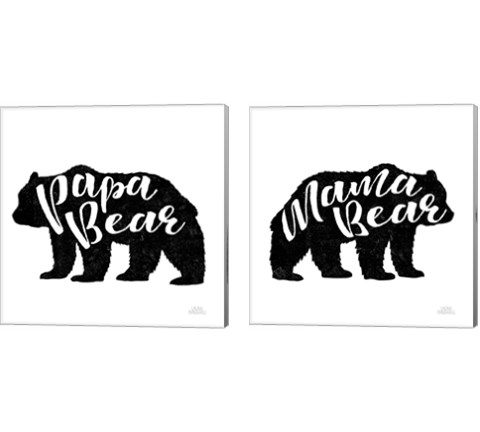 Mama & Papa Bear 2 Piece Canvas Print Set by Laura Marshall