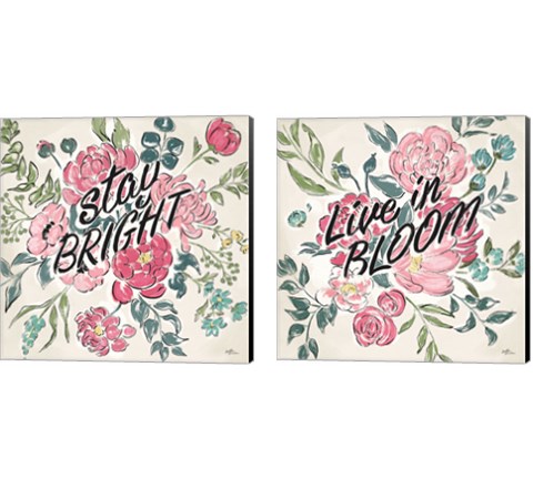 Live in Bloom 2 Piece Canvas Print Set by Janelle Penner