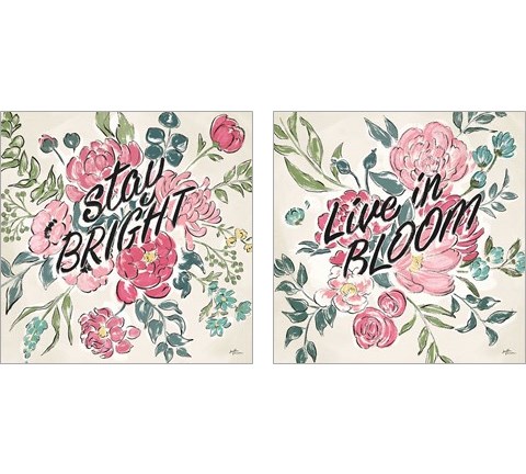 Live in Bloom 2 Piece Art Print Set by Janelle Penner