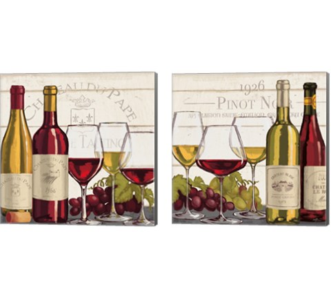 Wine Tasting 2 Piece Canvas Print Set by Janelle Penner