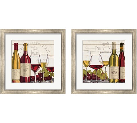 Wine Tasting 2 Piece Framed Art Print Set by Janelle Penner
