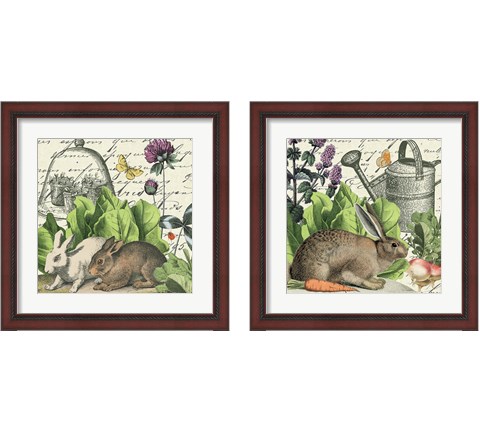 Garden Rabbit 2 Piece Framed Art Print Set by Wild Apple Portfolio