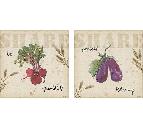 Farmers Feast Harvest 2 Piece Art Print Set by Anne Tavoletti