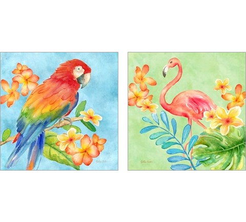Tropical Paradise Brights 2 Piece Art Print Set by Cynthia Coulter