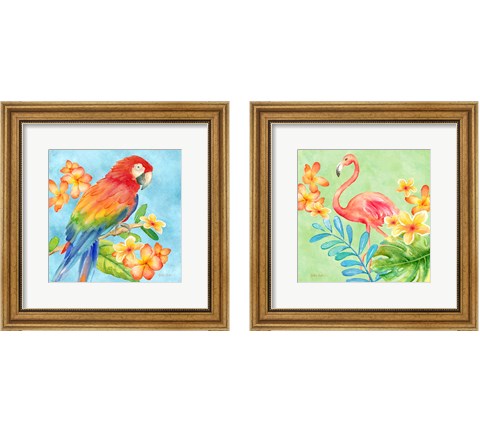 Tropical Paradise Brights 2 Piece Framed Art Print Set by Cynthia Coulter