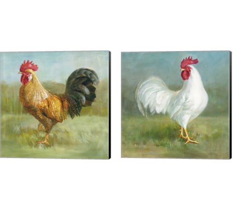 Noble Rooster 2 Piece Canvas Print Set by Danhui Nai