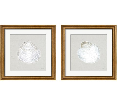 Serene Shells  Tan 2 Piece Framed Art Print Set by James Wiens