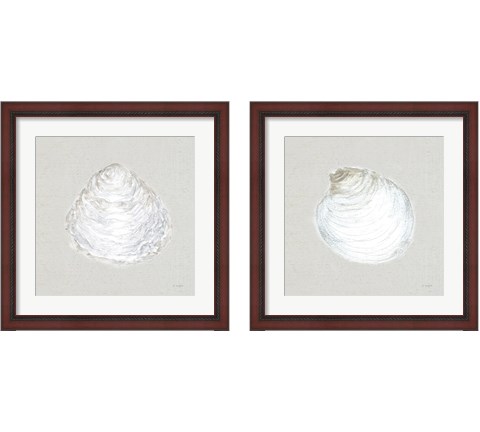 Serene Shells  Tan 2 Piece Framed Art Print Set by James Wiens