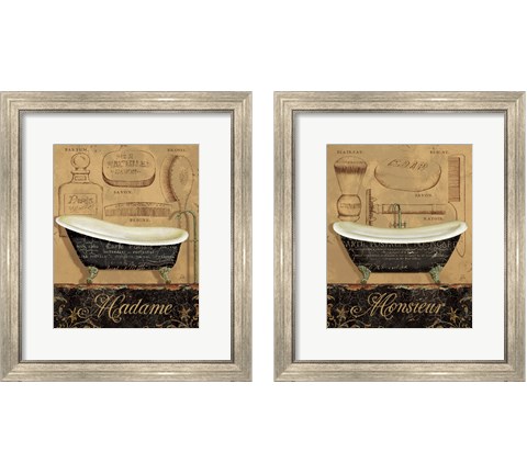 Bain de Madame & Monsieur 2 Piece Framed Art Print Set by Daphne Brissonnet