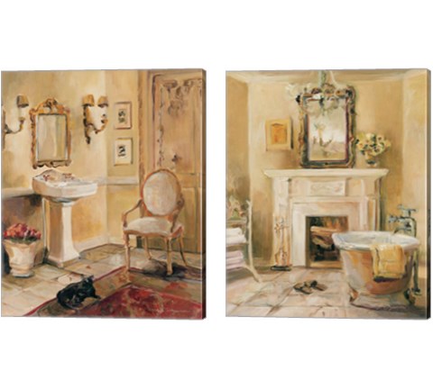 French Bath 2 Piece Canvas Print Set by Marilyn Hageman